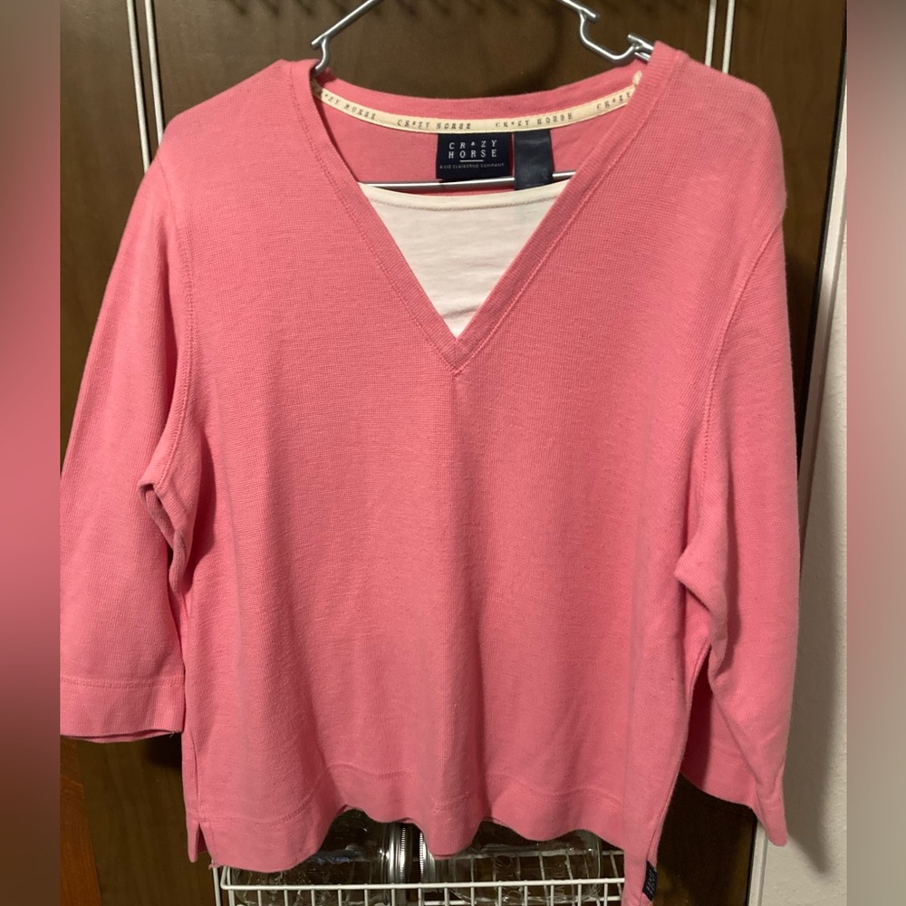 Crazy Horse Liz Claiborne Brand Pink XL Top